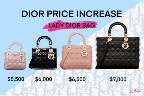 will dior increase price|lady dior bag price list.